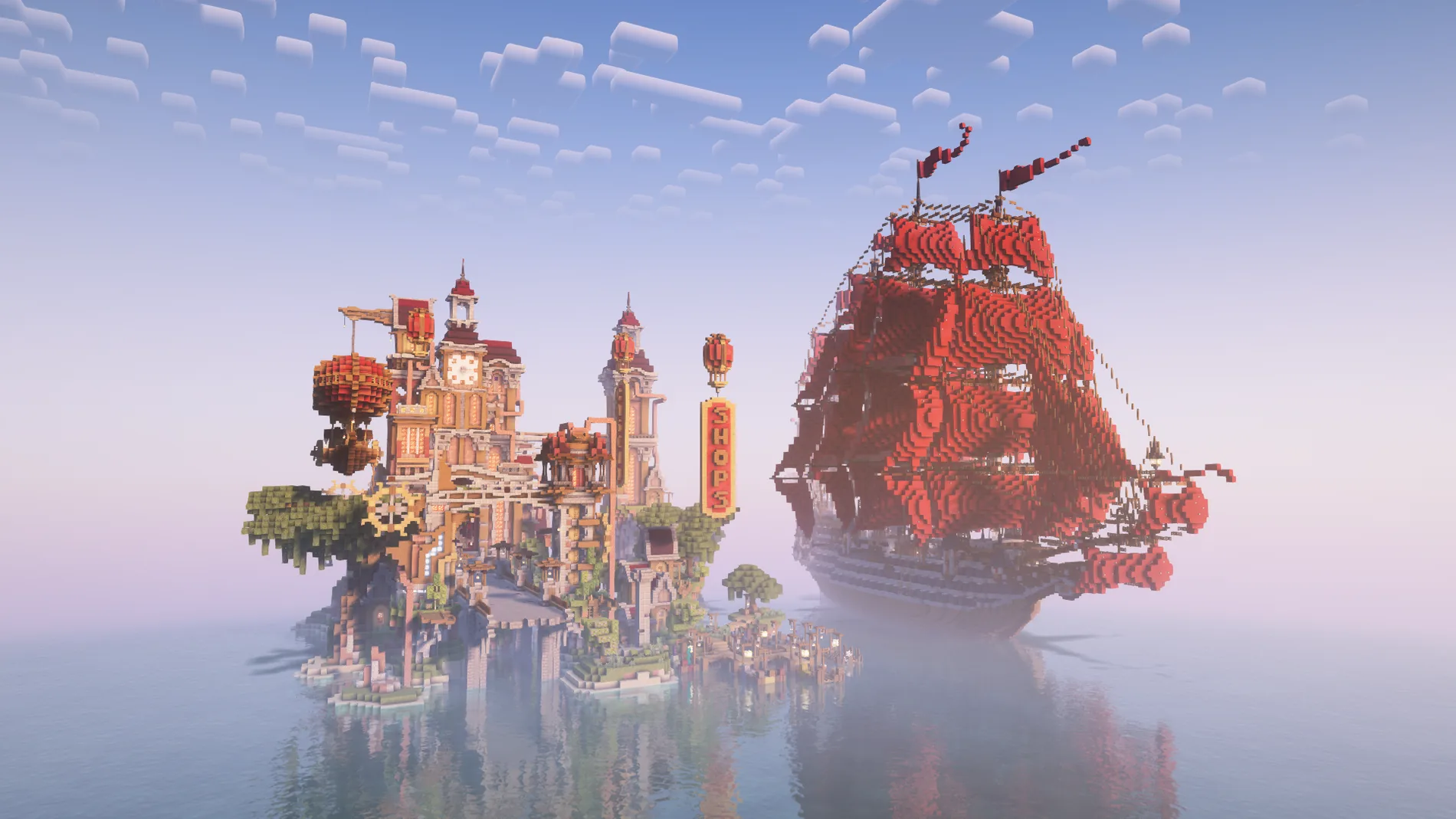Steampunk island Minecraft build